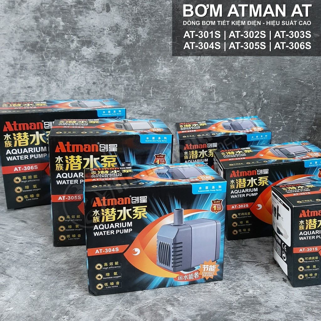 Máy Bơm Chìm Hồ Cá ATMAN-301s/ 302s/ 303s/ 304s/ 305s/ 306s Tiết Kiệm Điện, Siêu Bền