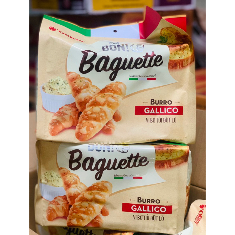 Bánh Bon Baguette nướng giòn kiểu ý vị bơ tỏi đút lò 180g