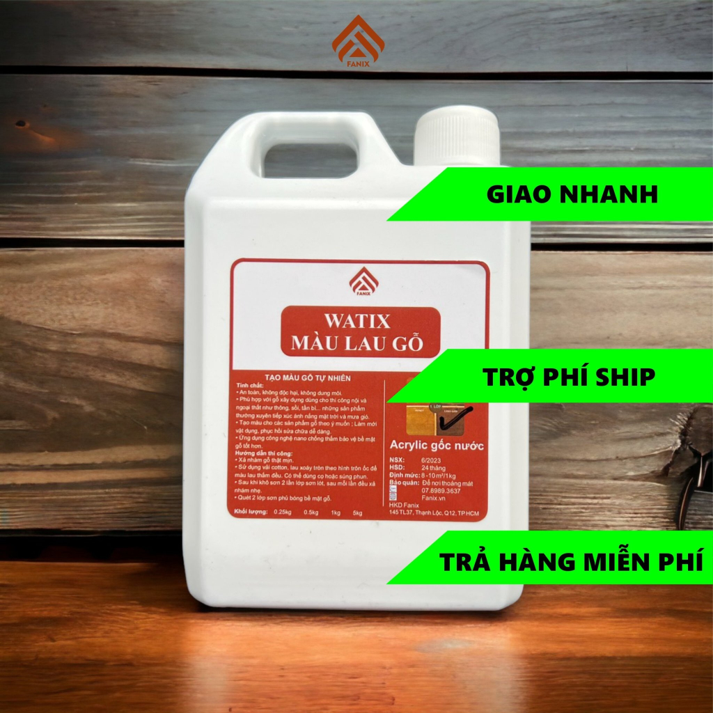Sơn Màu Gỗ, Sơn Gỗ Gốc Nước 100g - Watix màu lau - Lên Vân Gỗ,Sơn Gỗ Màu Cánh Gián, Cherry, Honey, Óc Chó-An Toàn