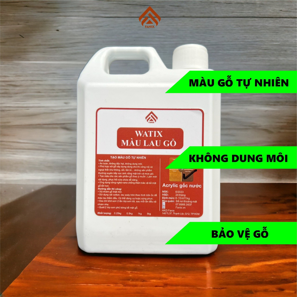 Sơn Màu Gỗ, Sơn Gỗ Gốc Nước 100g - Watix màu lau - Lên Vân Gỗ,Sơn Gỗ Màu Cánh Gián, Cherry, Honey, Óc Chó-An Toàn