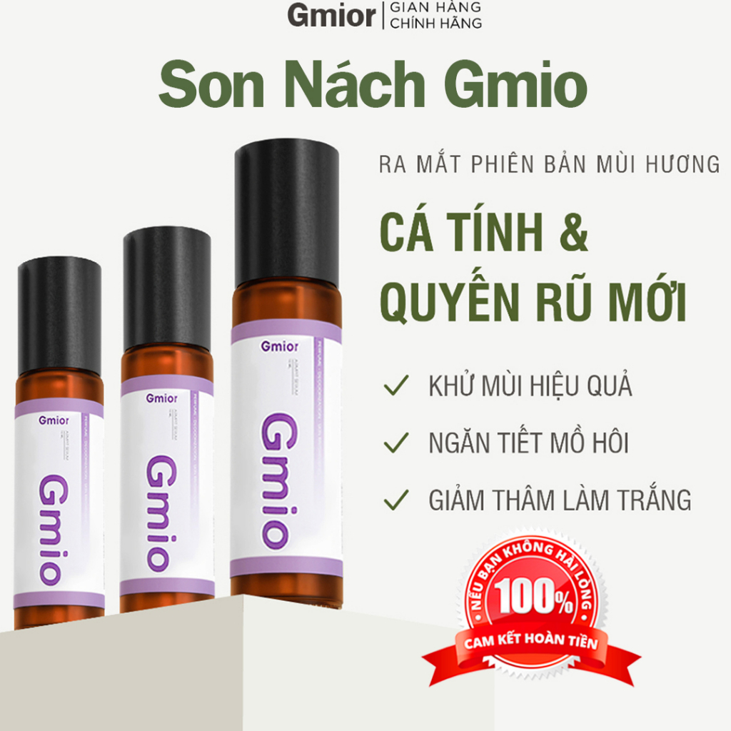 Serum hôi nách Gmio, trắng nách, làm thơm, ngăn tiết mồ hôi nách 72h 10ml