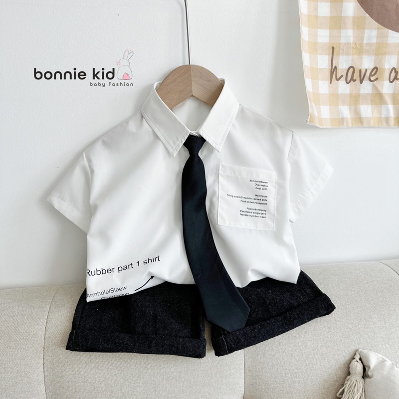 Bộ Bé Trai Áo Sơ Mi Quần Giả Jean BON