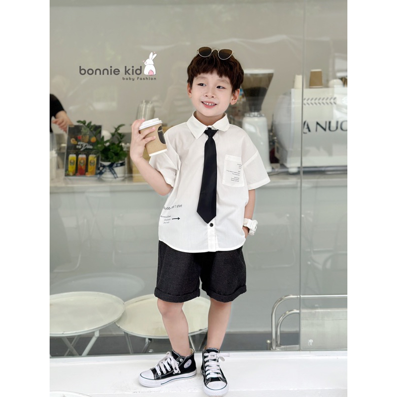 Bộ Bé Trai Áo Sơ Mi Quần Giả Jean BON