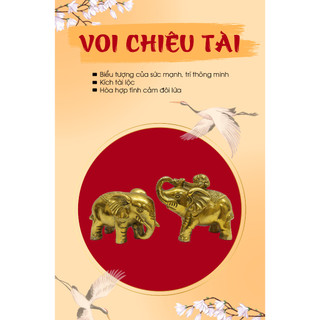 Voi chiêu tài phong thủy tam nguyên - linh vật trấn trạch, kỵ tà, chiêu cát quý thần, may mắn, bình an