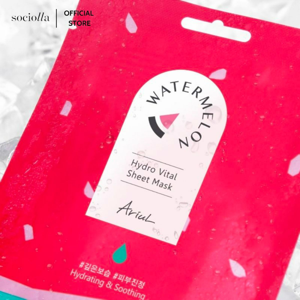 [HSD T6/2024] Mặt nạ ngủ Làm Dịu Và Cấp Ẩm Chiết Xuất Dưa Hấu ARIUL Hydro Vital Sheet Mask