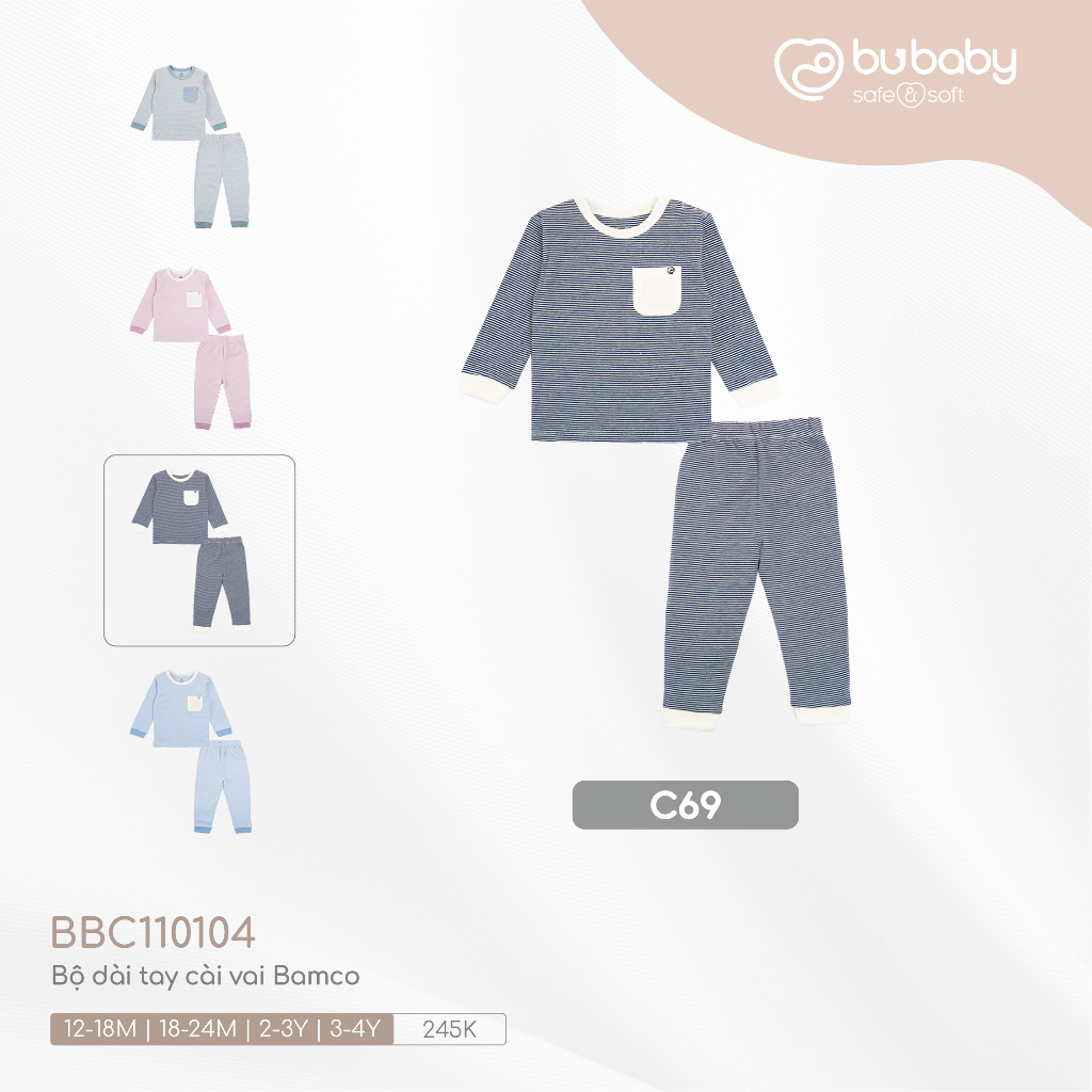 Bộ dài tay cài vai Bamco BU