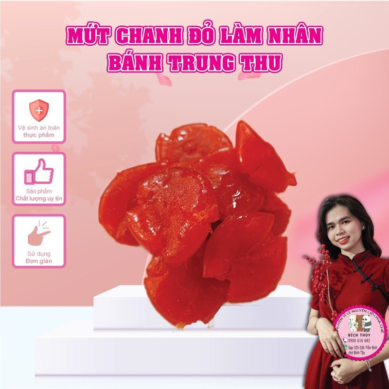 Mứt chanh đỏ 500g - Nguyên liệu làm nhân bánh trung thu
