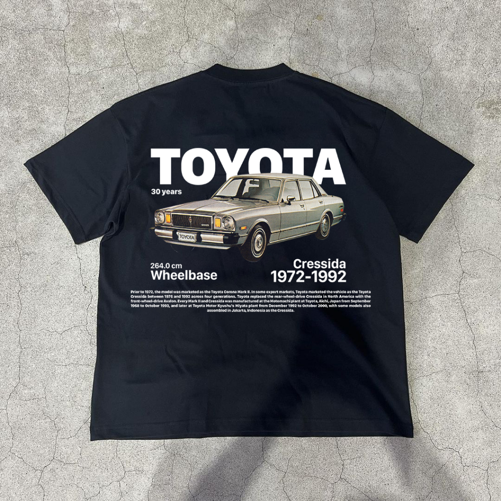 Áo thun unisex nam nữ xe Toyota vintage form rộng 100% cotton 250gsm bo cổ dày dặn 98stu