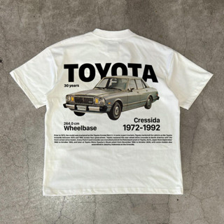 Áo thun unisex nam nữ xe Toyota vintage form rộng 100% cotton 250gsm bo cổ dày dặn 98stu