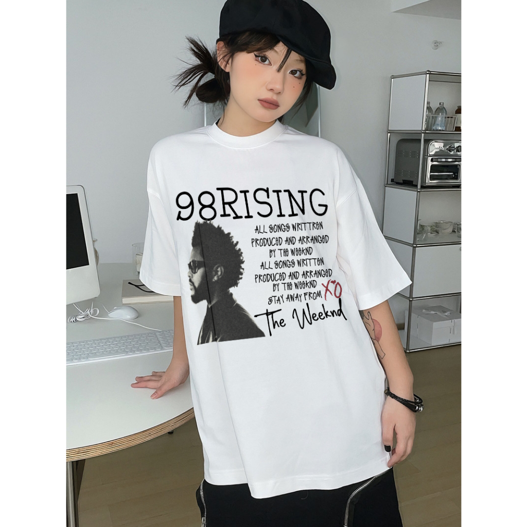 Áo thun unisex nam nữ The Weeknd form rộng 100% cotton 250gsm bo cổ dày dặn 98stu