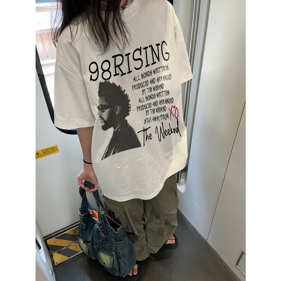 Áo thun unisex nam nữ The Weeknd form rộng 100% cotton 250gsm bo cổ dày dặn 98stu