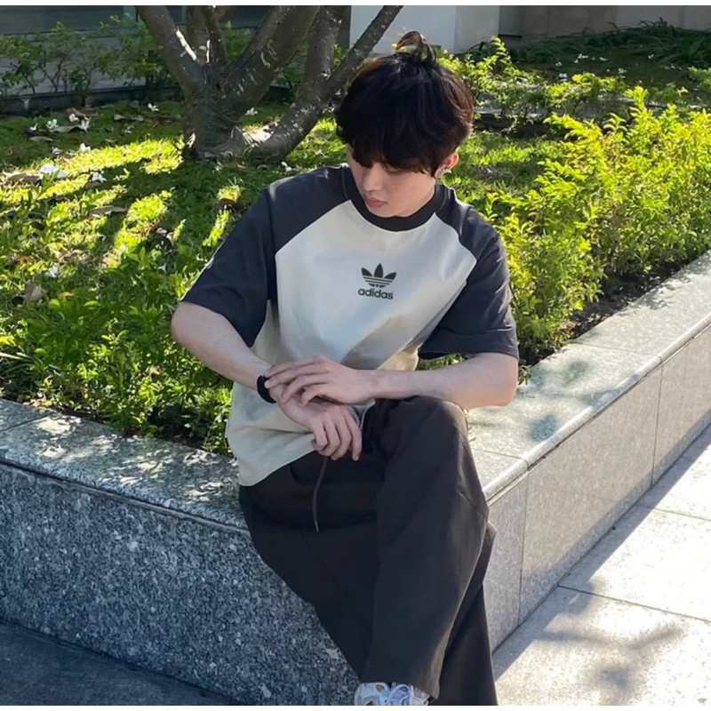 Áo thun Raglan ADIDAS biglogo phối tay cao cấp, áo phông hàn quốc xuất xịn