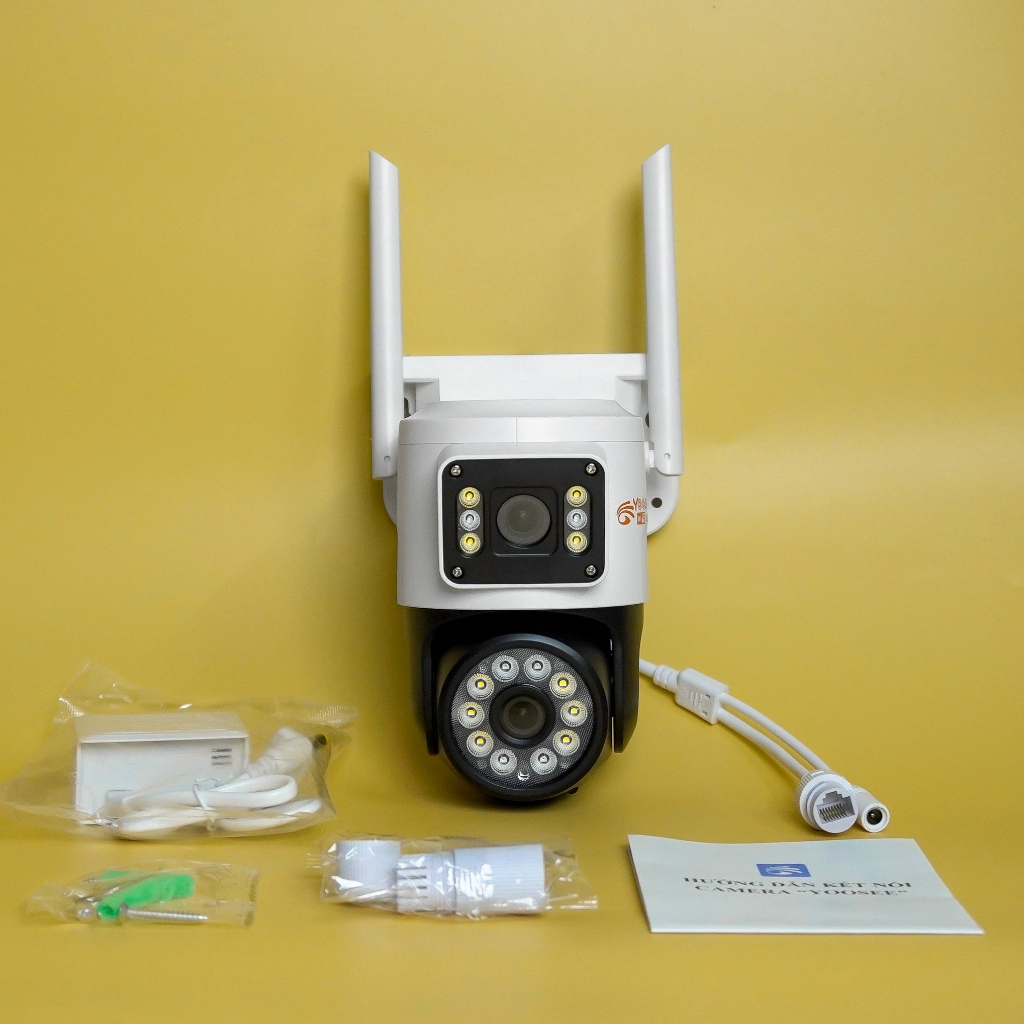 Camera Yoosee 2 MẮT ngoài trời XEM 2 MÀN HÌNH cùng lúc 5.0MPX xoay 360 độ,xem đêm có màu, hỗ trợ đàm thoại 2 chiều