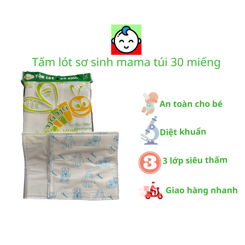 Tấm lót sơ sinh phân xu MaMa cao cấp