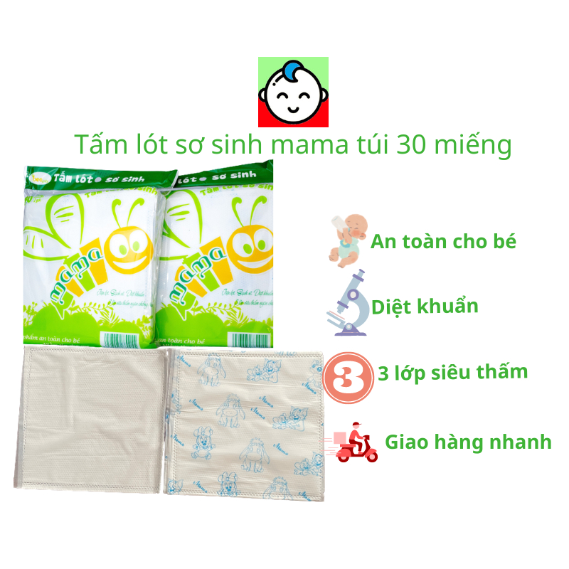 Tấm lót sơ sinh phân xu MaMa cao cấp