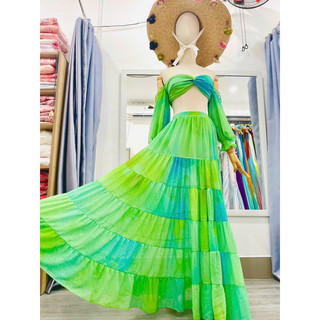 Set váy nhiều màu tà xẻ