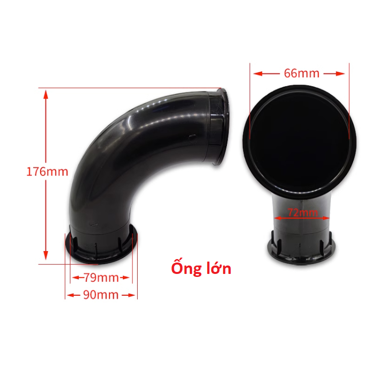Ống thông hơi cong 90 độ ABS cho loa 4 - 10 inch