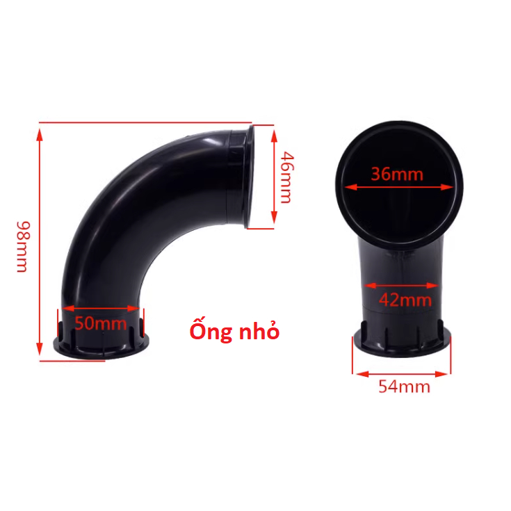 Ống thông hơi cong 90 độ ABS cho loa 4 - 10 inch