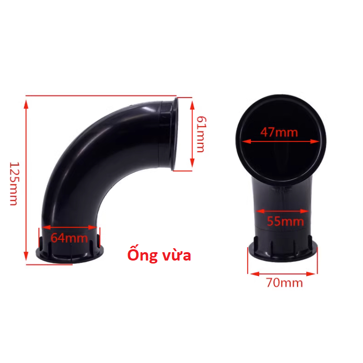 Ống thông hơi cong 90 độ ABS cho loa 4 - 10 inch
