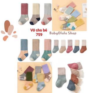 Set 3 đôi tất len mềm cổ cao thời trang cho bé