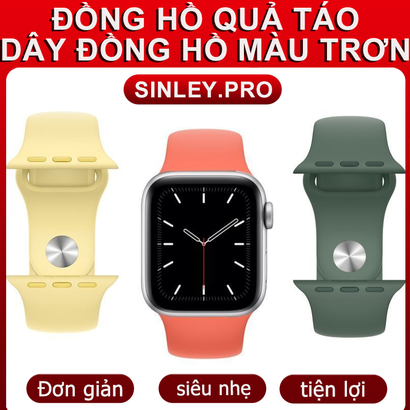 Dây đeo silicon chống thấm nước thoáng khí cho Apple Watch 1/2/3/4/5/6/7/8/SE. Series 38/40/41/42/45/49mm