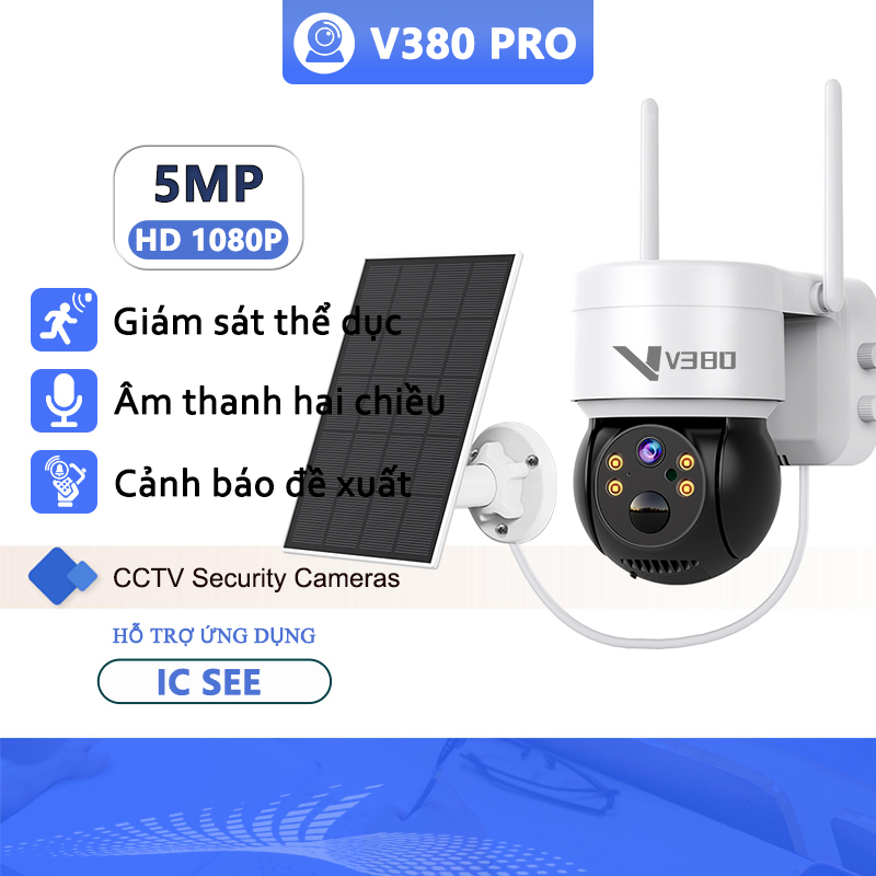 Máy quay Camera WiFi năng lượng mặt trời ngoài trời chống nước IP66 giám sát thông minh ICsee APP độ phân giải cao 1080P