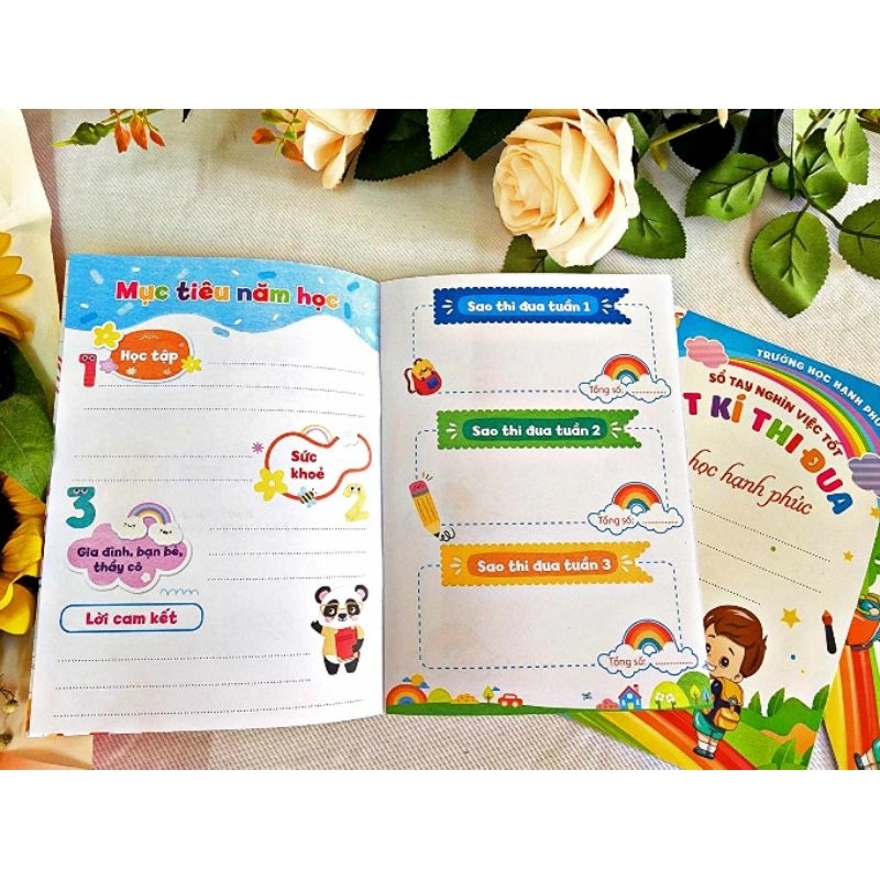 Combo 50 nhật ký thi đua tặng 300 stick dán