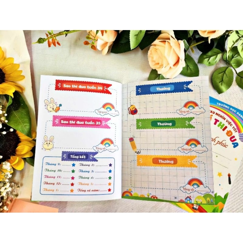 Combo 50 nhật ký thi đua tặng 300 stick dán