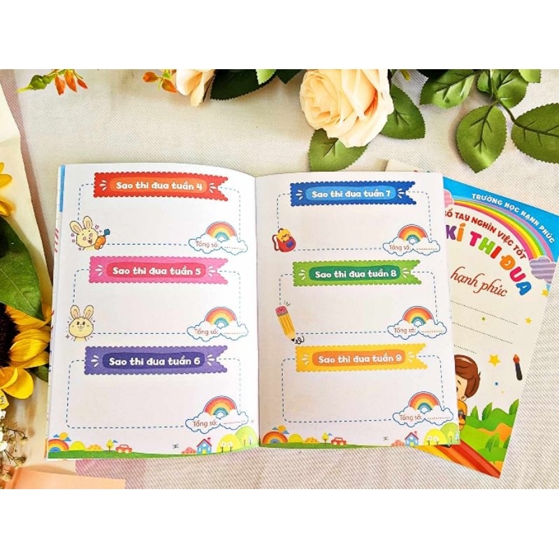 Combo 50 nhật ký thi đua tặng 300 stick dán