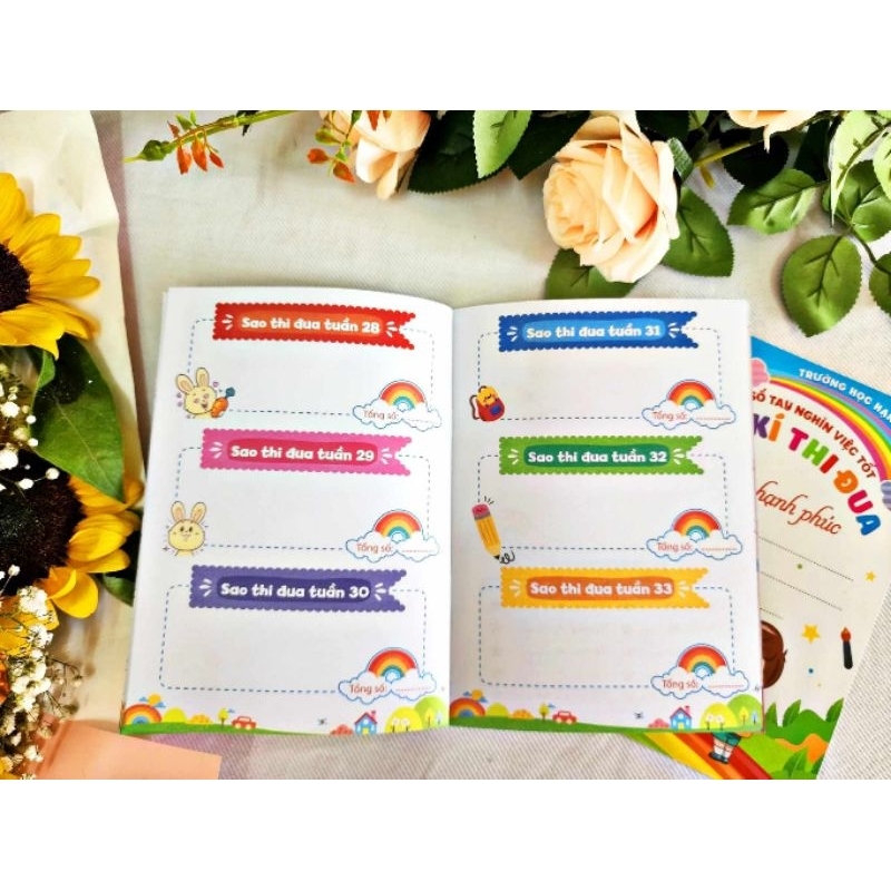 Combo 50 nhật ký thi đua tặng 300 stick dán