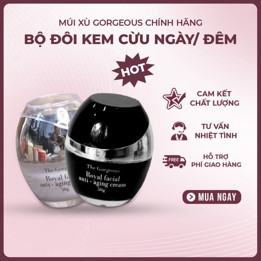BỘ ĐÔI KEM CỪU NGÀY + ĐÊM GORGEOUS MÚI XÙ PHIÊN BẢN MỚI + TẶNG 2 TBC DA MẶT