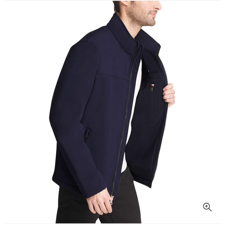 Áo jacket 2 lớp Tommy vải Soft Shell dáng basic thu đông S77.SP011961