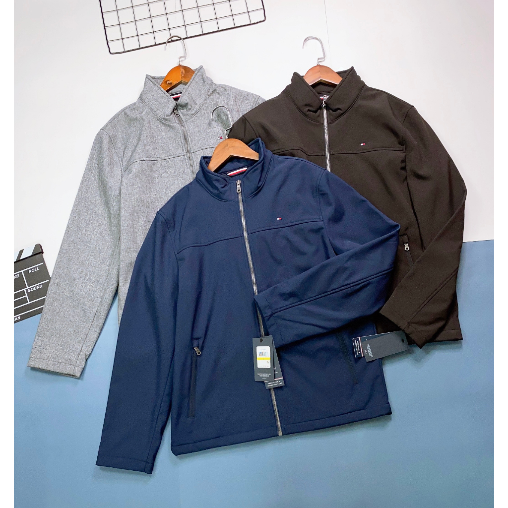Áo jacket 2 lớp Tommy vải Soft Shell dáng basic thu đông S77.SP011961