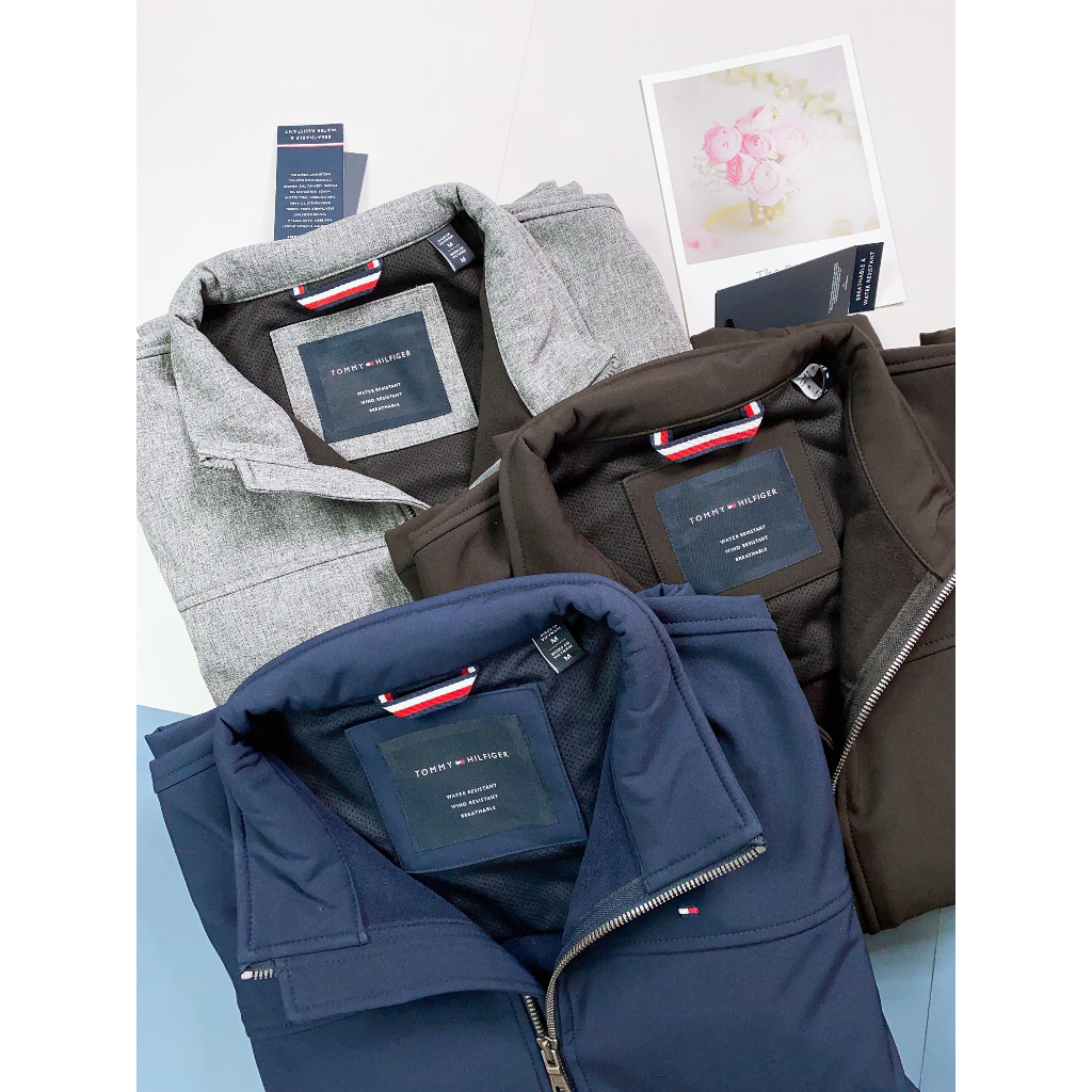 Áo jacket 2 lớp Tommy vải Soft Shell dáng basic thu đông S77.SP011961