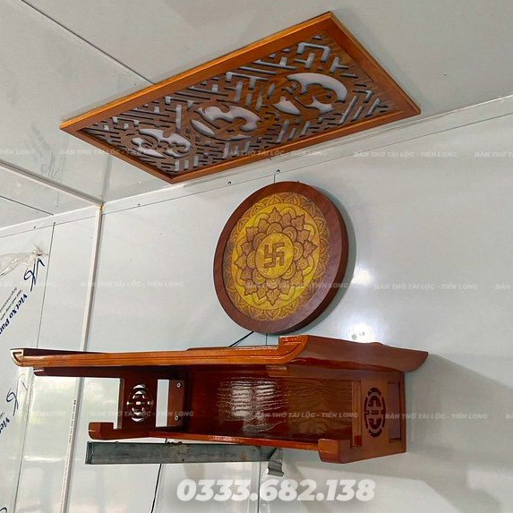 Bàn Thờ Treo Tường Gỗ Sồi Cao Cấp 107*61 và 127*61