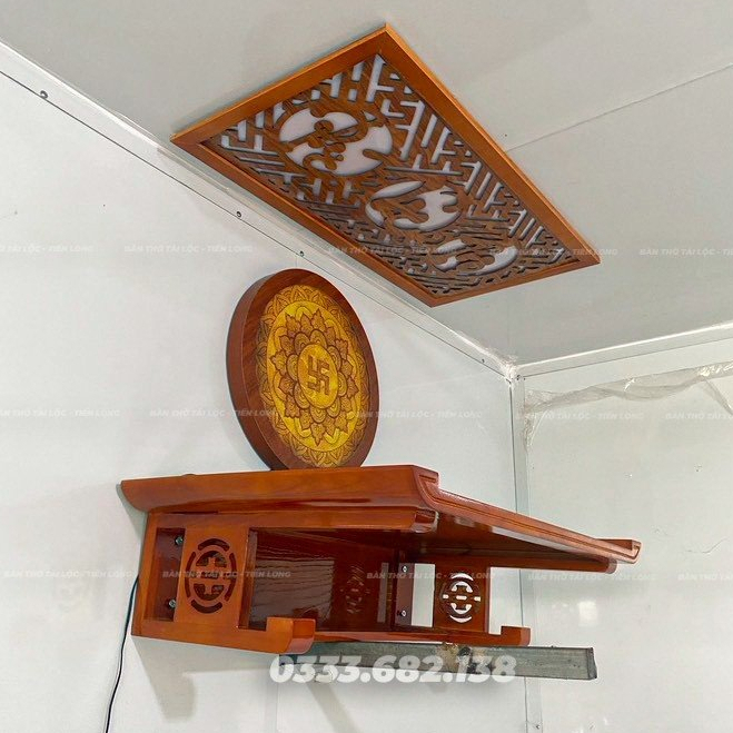 Bàn Thờ Treo Tường Gỗ Sồi Cao Cấp 107*61 và 127*61
