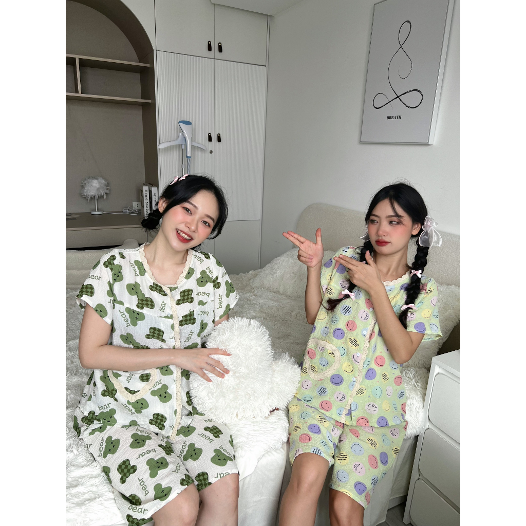 Bộ bầu lửng đũi xốp mặc nhà thoải mái
