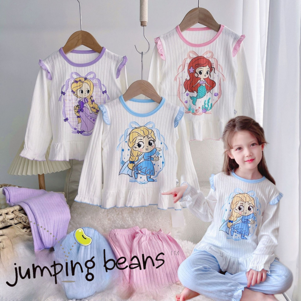 Bộ Thu Đông Trắng Công Chúa Quần Trơn MD1940 Cho Bé Gái - Jumping Beans Official Store