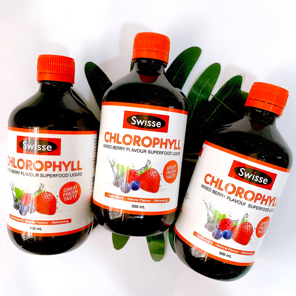 Nước Diệp Lục Dâu - Bạc Hà - Swisse Chlorophyll phù hợp cho người ít ăn rau