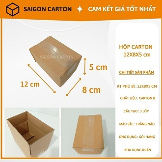 1000 hộp carton size 12x8x5 - sản xuất bởi sài gòn carton