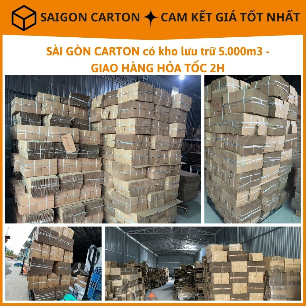1000 Hộp carton size 12x10x8 - sản xuất bởi SÀI GÒN CARTON