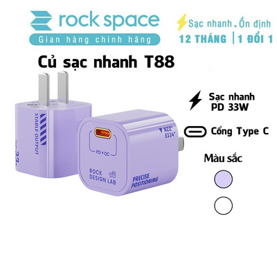 Củ sạc nhanh iphone chuẩn PD 33W Rockspace T88 ổn định không nóng máy hàng chính hãng có BH