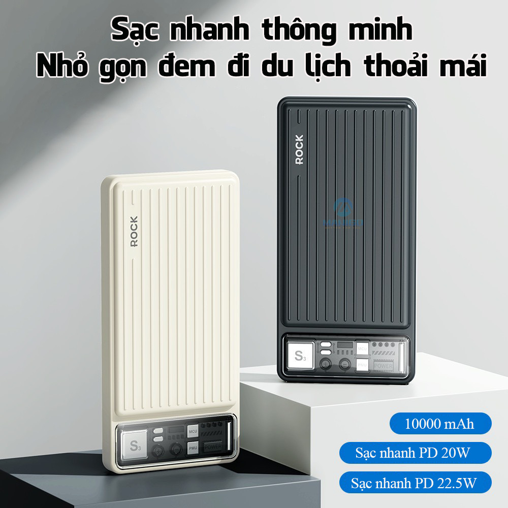 Pin dự phòng PD 20W Rockspace P91 sạc nhanh 10000mAh Hàng chính hãng bảo hành 12 tháng