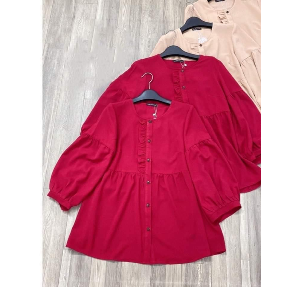 Áo Bầu Dáng Babydoll Tay Lỡ Style Hàn Quốc Họa Tiết Trơn Chất Tằm Chun Nhật Siêu Nhẹ, Mềm Mát Fullsize 40-85kg