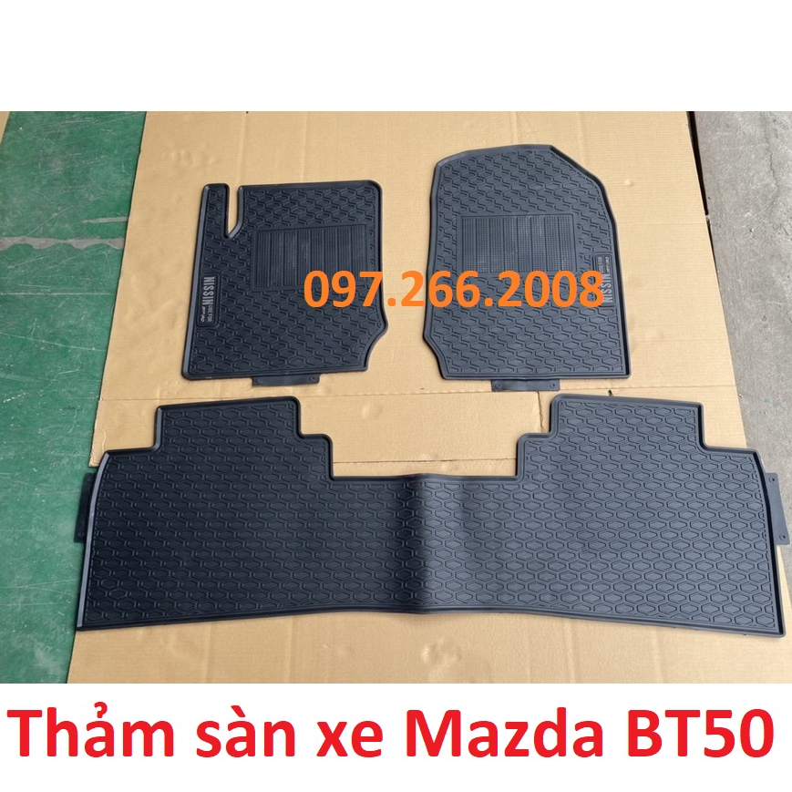Thảm Sàn,Lót Sàn Cao Su Xe Mazda BT50 màu đen, không mùi, không thấm nước