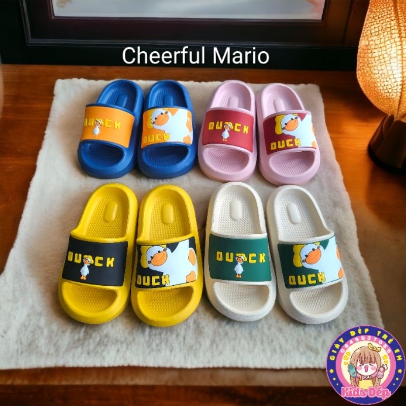 Dép lê con vịt NY-7703 Cheerful Mario cho bé trai gái 3-10 tuổi