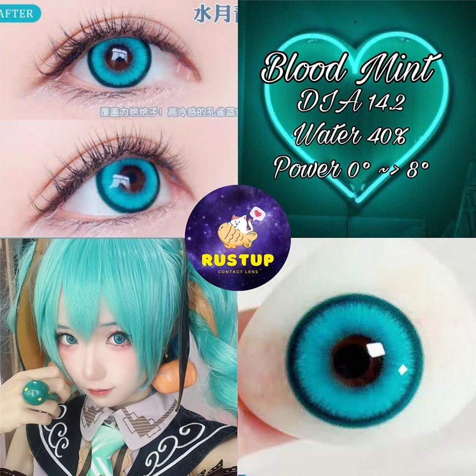 CONTACT LENS dòng BLOOD màu XANH NGỌC ~ Từ 0~>8 độ.