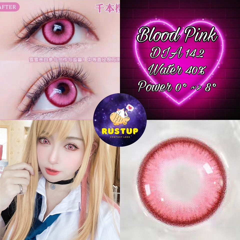 CONTACT LENS dòng BLOOD màu HỒNG ~ Từ 0~>8 độ.
