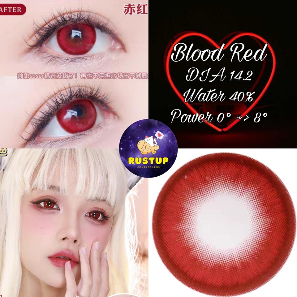 CONTACT LENS dòng BLOOD màu ĐỎ ~ Từ 0~>8 độ.
