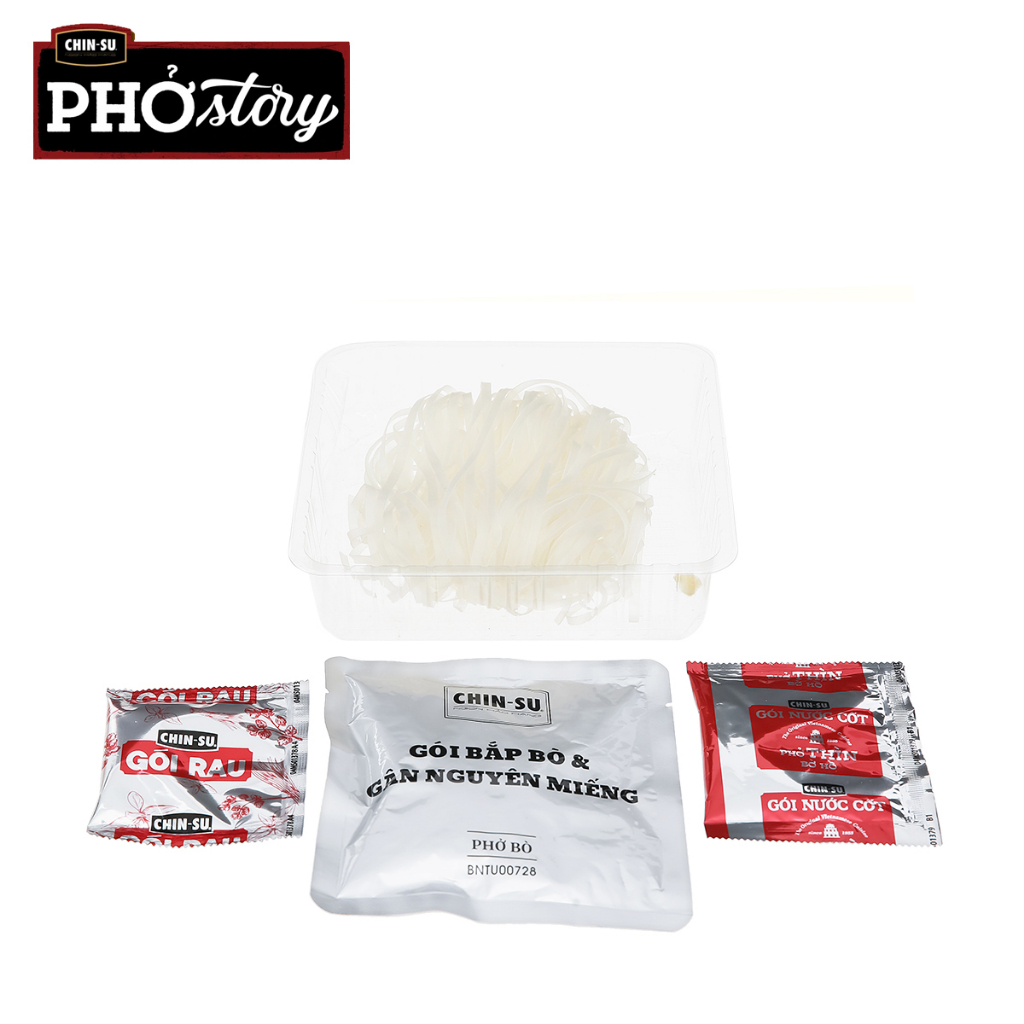 THÙNG 15 GÓI PHỞ BÒ TRUYỀN THỐNG NƯỚC TRONG CÓ BẮP BÒ VÀ GÂN NGUYÊN MIẾNG PHỞ THÌN BỜ HỒ PHỞ STORY CHINSU 131 GRAM